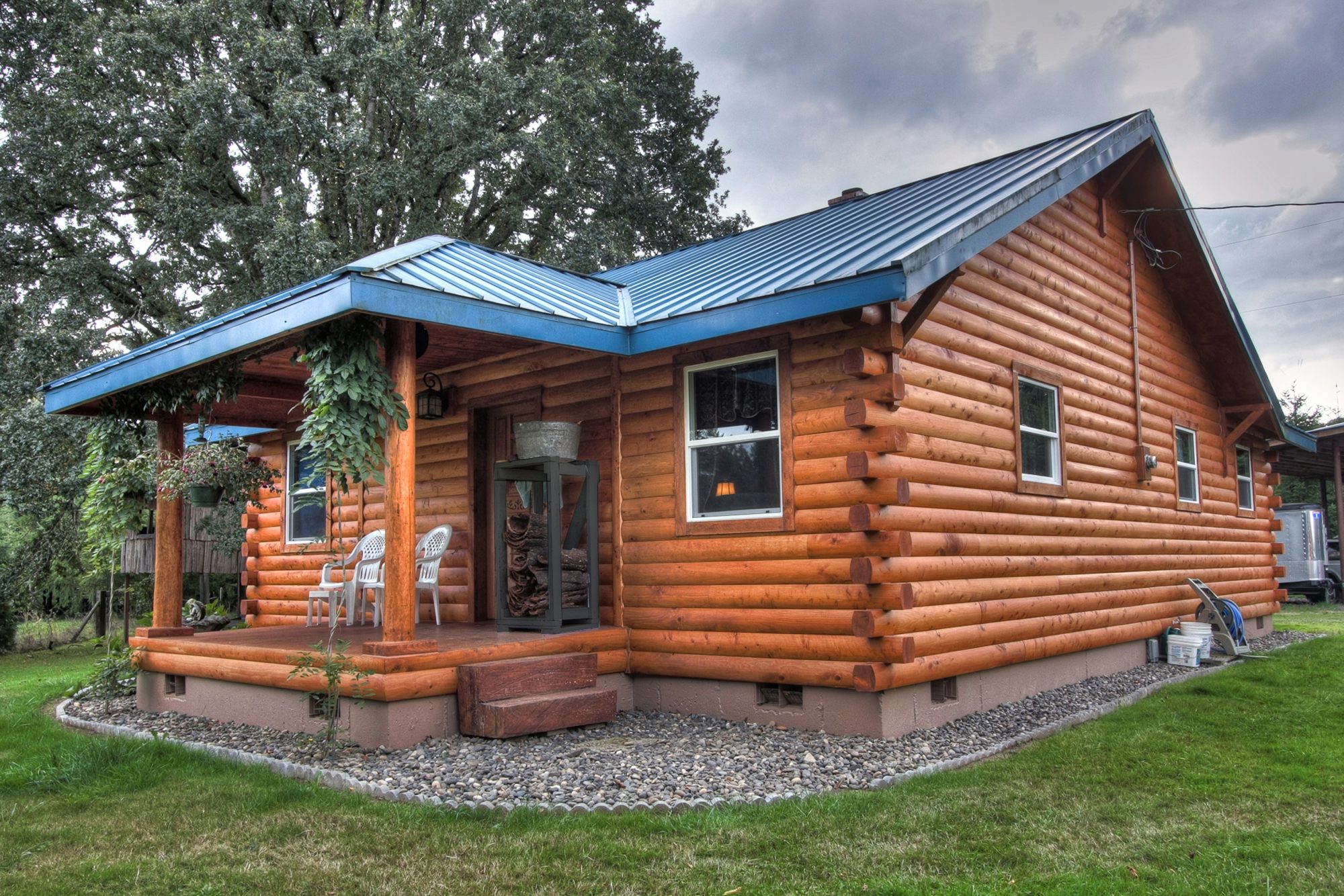 log cabin style mobile home